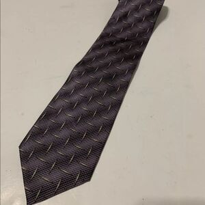 Men’s Kenneth Cole Purple Gray Geo Silk Tie 🍁